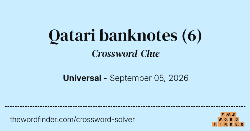 Qatari banknotes crossword clue image