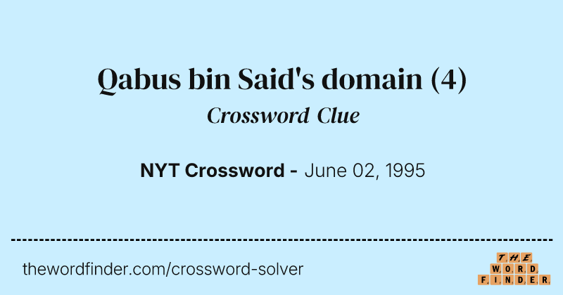 Qabus bin Said's domain crossword clue image
