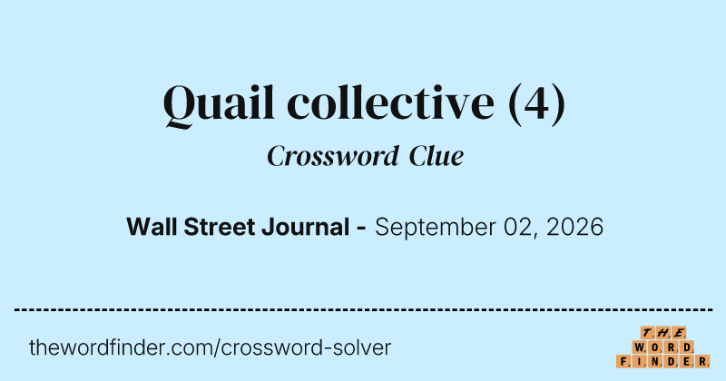 Quail collective crossword clue image
