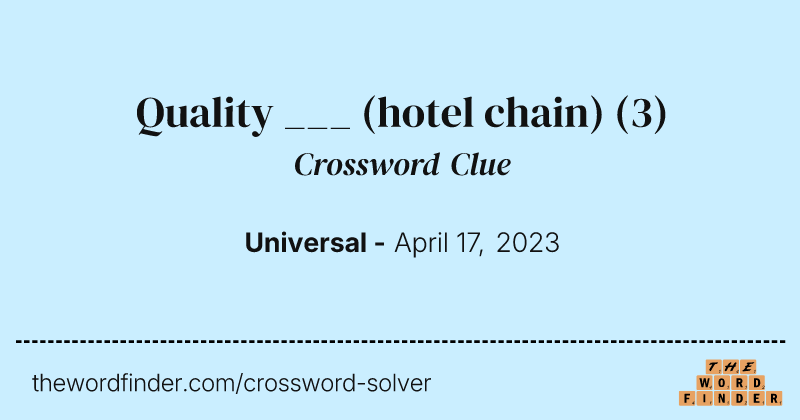Quality ___ (hotel chain) crossword clue image