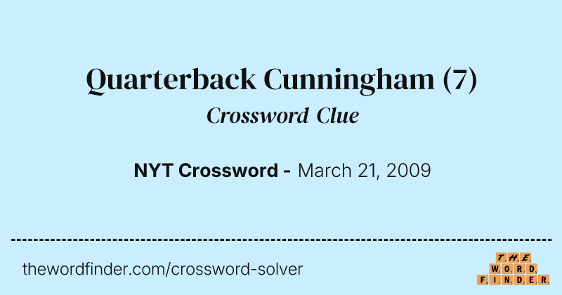 Quarterback Cunningham crossword clue image