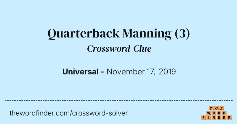 Quarterback Manning crossword clue image