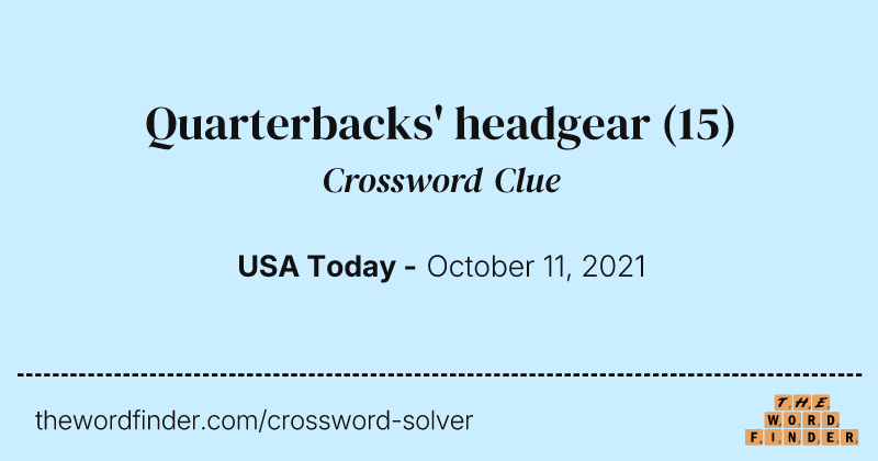 Quarterbacks' headgear crossword clue image