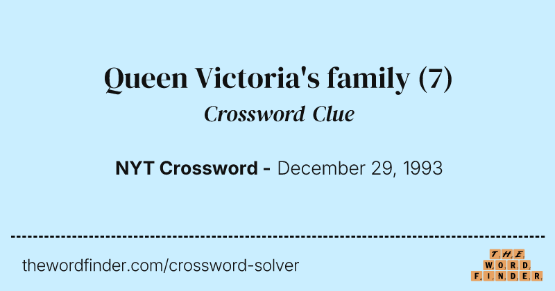 Queen Victoria's family crossword clue image
