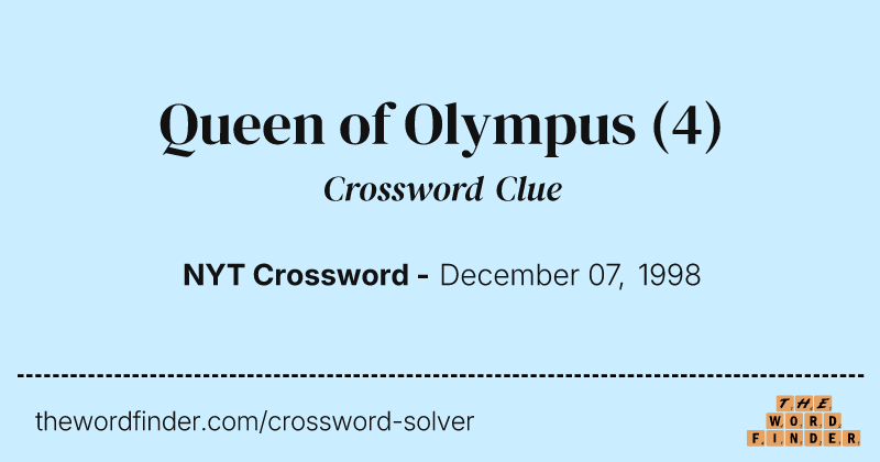 Queen of Olympus crossword clue image