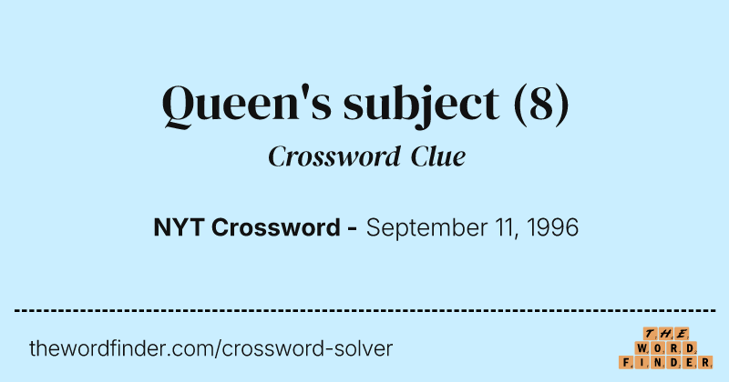 Queen's subject crossword clue image