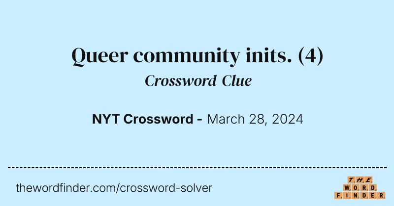 Queer community inits. crossword clue image