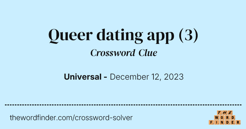 Queer dating app crossword clue image