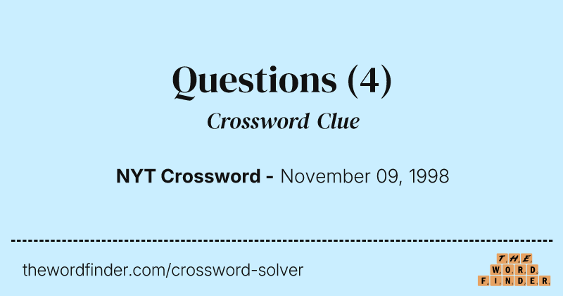Questions crossword clue image