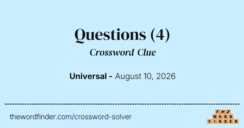 Questions crossword clue image