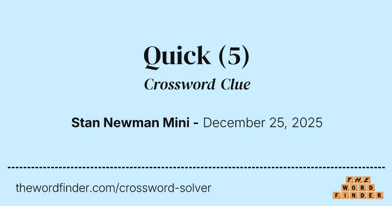 Quick crossword clue image