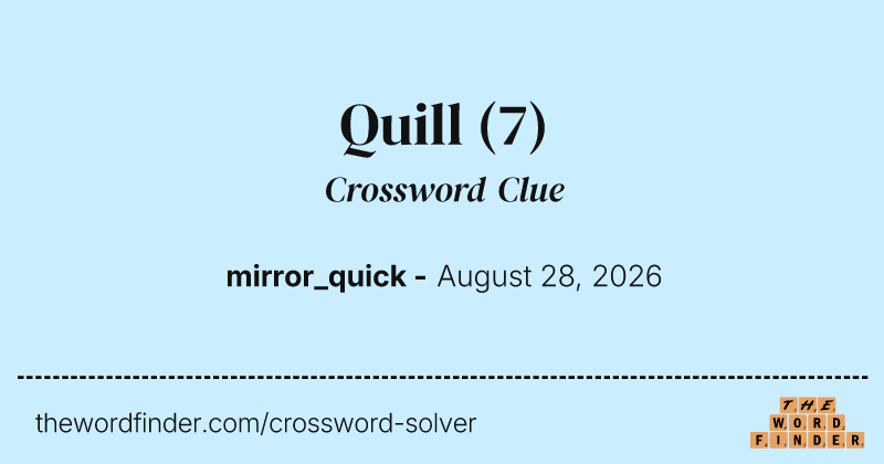 Quill crossword clue image