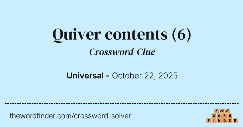 Quiver contents crossword clue image