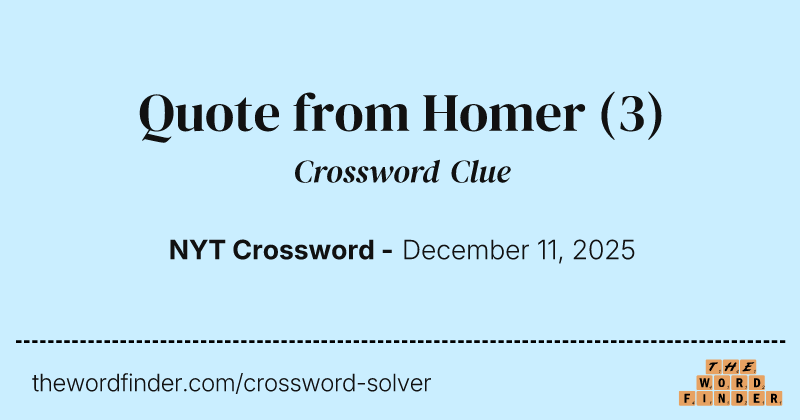 Quote from Homer crossword clue image