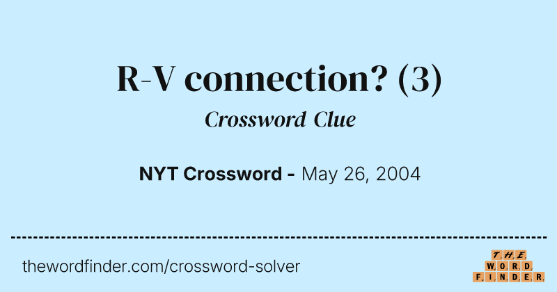 R-V connection? crossword clue image