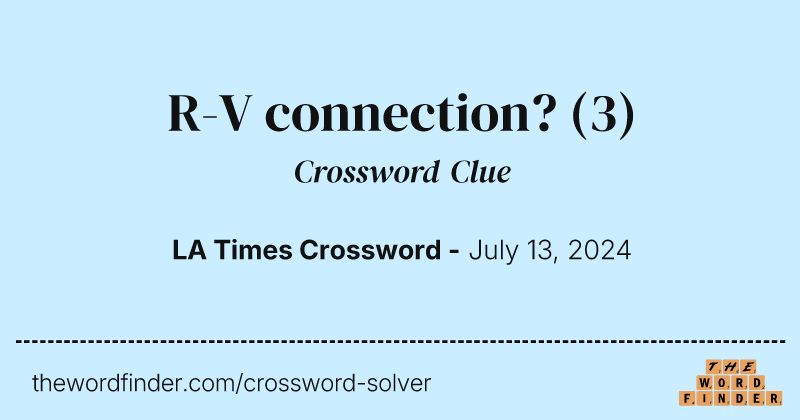 R-V connection? crossword clue image