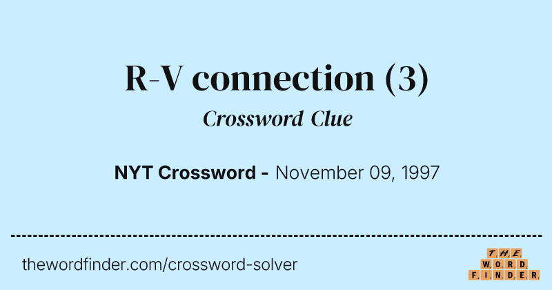 R-V connection crossword clue image