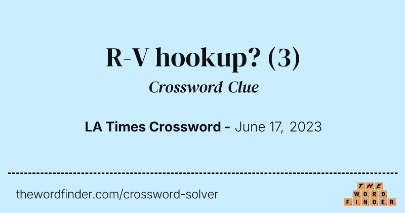 R-V hookup? crossword clue image
