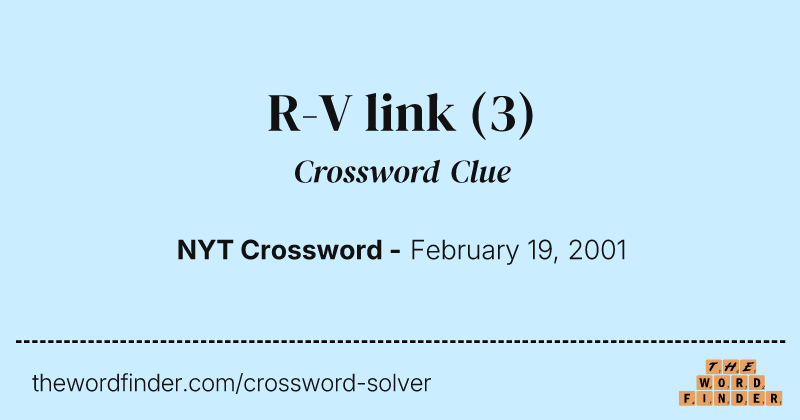 R-V link crossword clue image