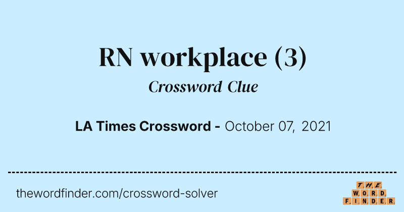 RN workplace crossword clue image