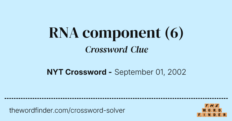 RNA component crossword clue image