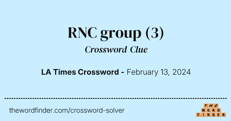 RNC group crossword clue image