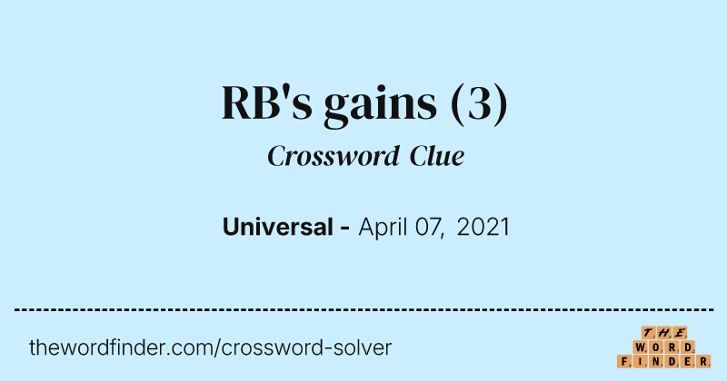 RB's gains crossword clue image