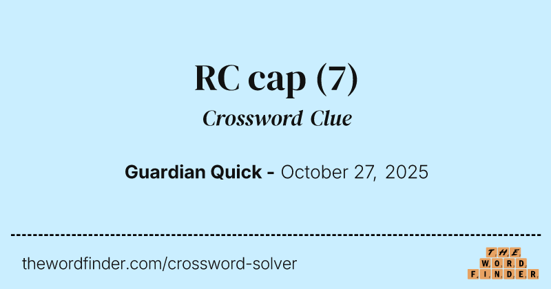RC cap crossword clue image