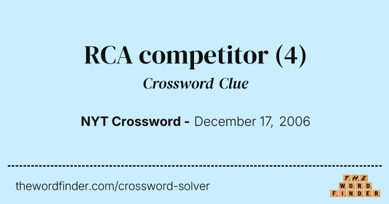 RCA competitor crossword clue image