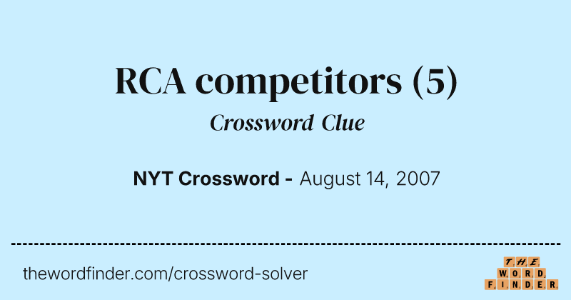 RCA competitors crossword clue image
