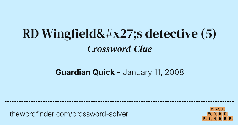 RD Wingfield's detective crossword clue image