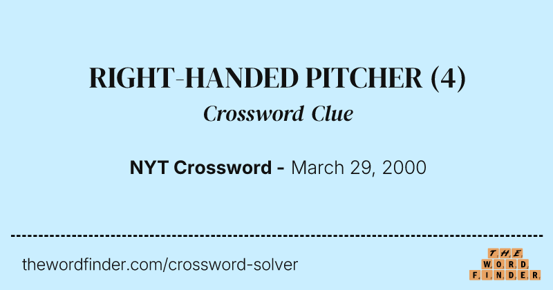 RIGHT-HANDED PITCHER crossword clue image