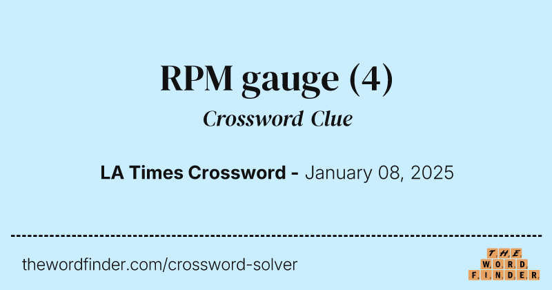 RPM gauge crossword clue image