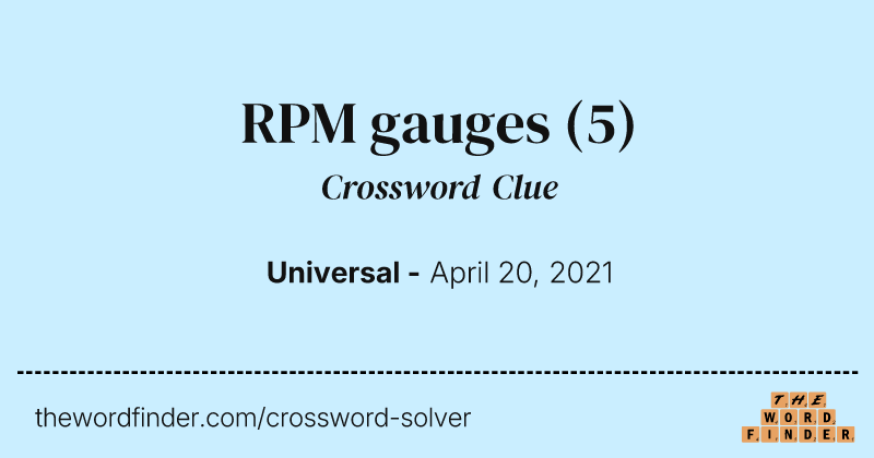 RPM gauges crossword clue image