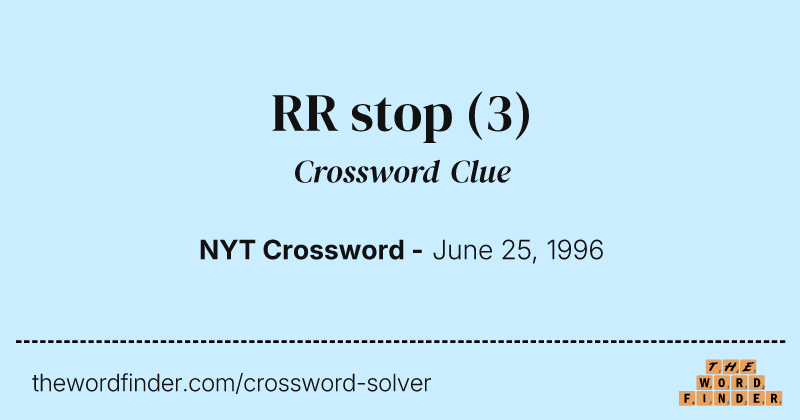 RR stop crossword clue image