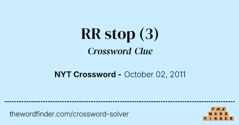 RR stop crossword clue image