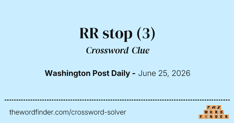 RR stop crossword clue image