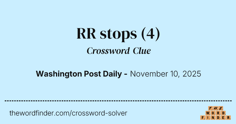 RR stops crossword clue image