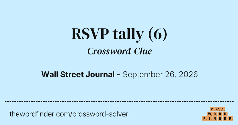 RSVP tally crossword clue image