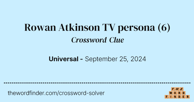 Rowan Atkinson TV persona crossword clue image