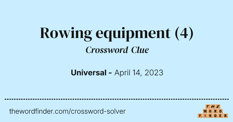 Rowing equipment crossword clue image