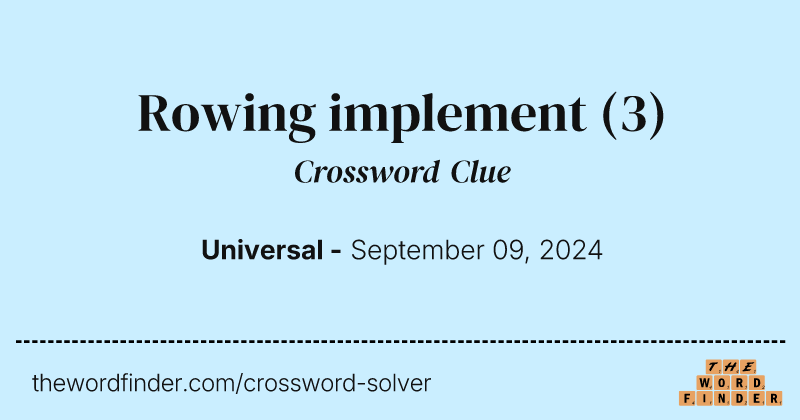 Rowing implement crossword clue image