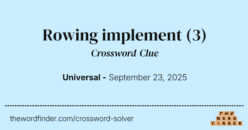 Rowing implement crossword clue image