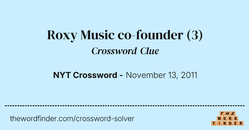 Roxy Music co-founder crossword clue image