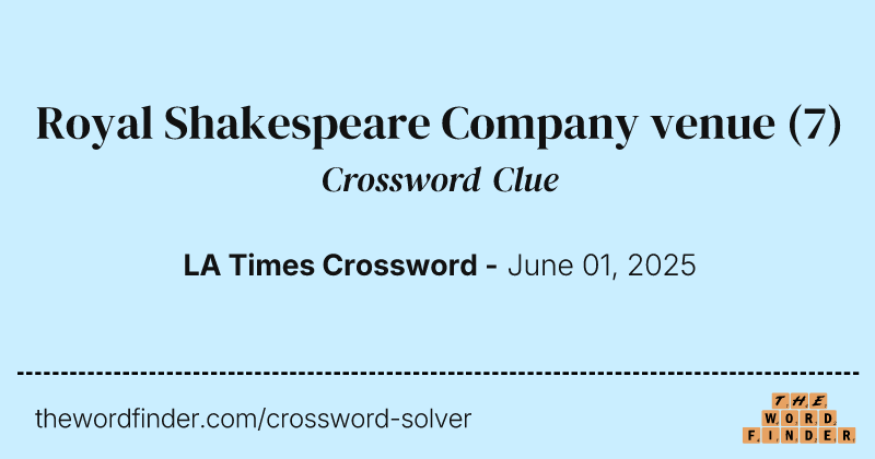 Royal Shakespeare Company venue crossword clue image