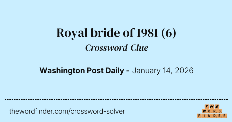 Royal bride of 1981 crossword clue image