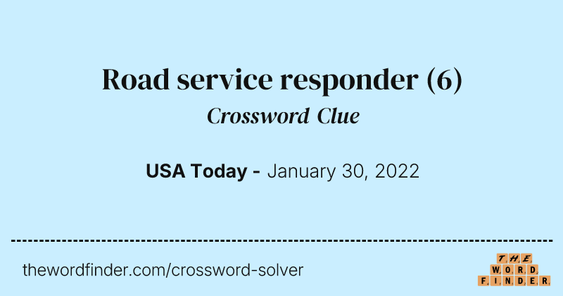 Road service responder crossword clue image