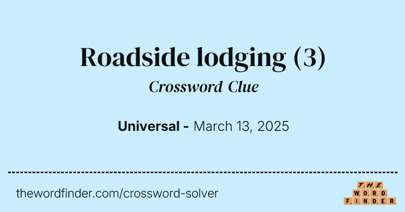 Roadside lodging crossword clue image