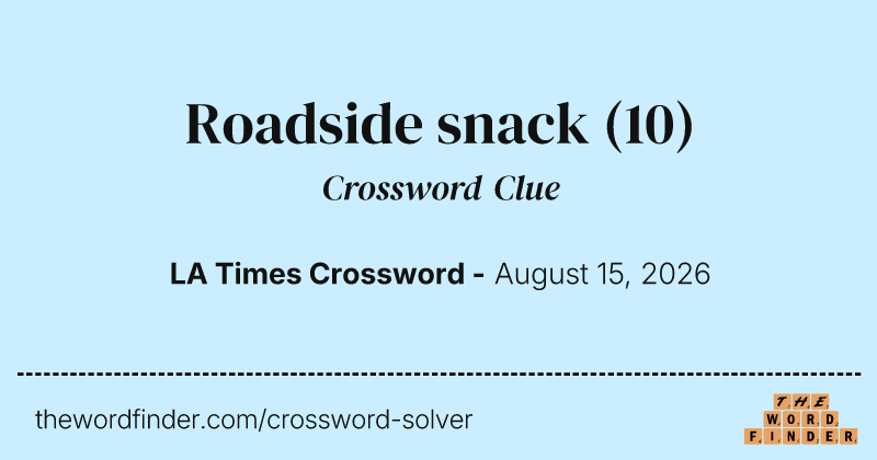 Roadside snack crossword clue image