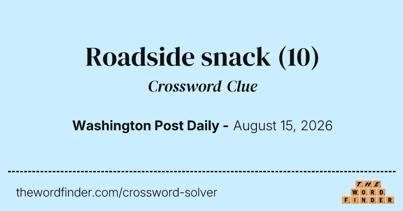 Roadside snack crossword clue image